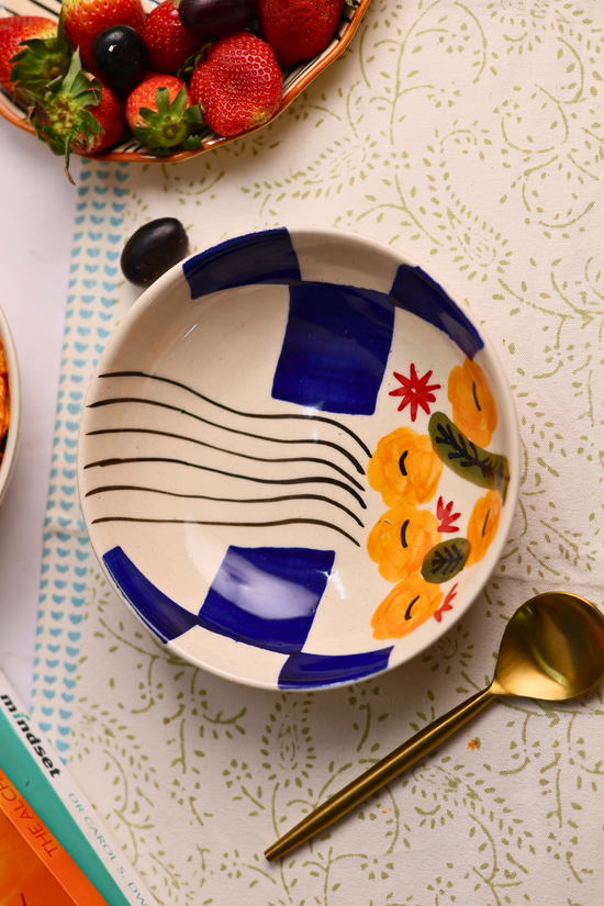 Mykonos sunflower bowl made by ceramic 