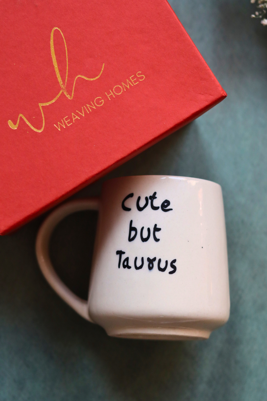 cute but taurus mug in a gift box made by ceramic