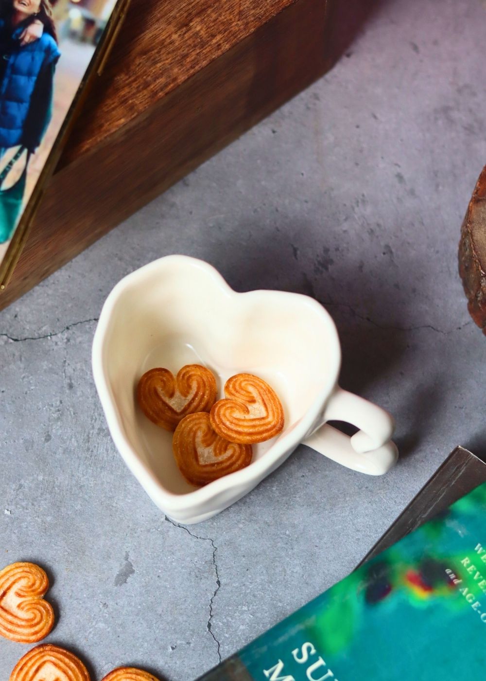 Handmade White Heart Shaped Mug