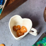 Handmade White Heart Shaped Mug