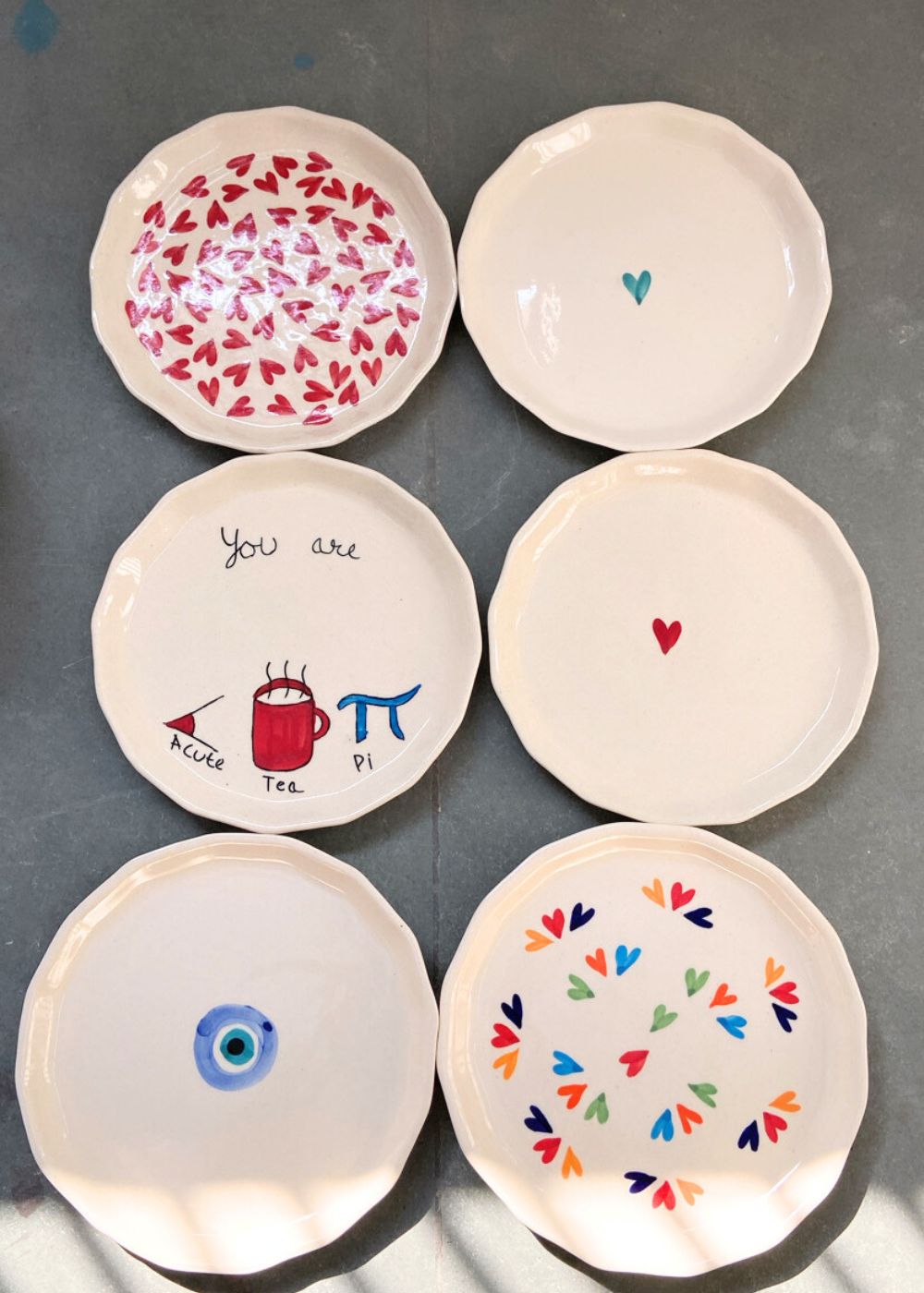 Set of 6 Love Bites Snack Plate (for the price of 5) made by ceramic