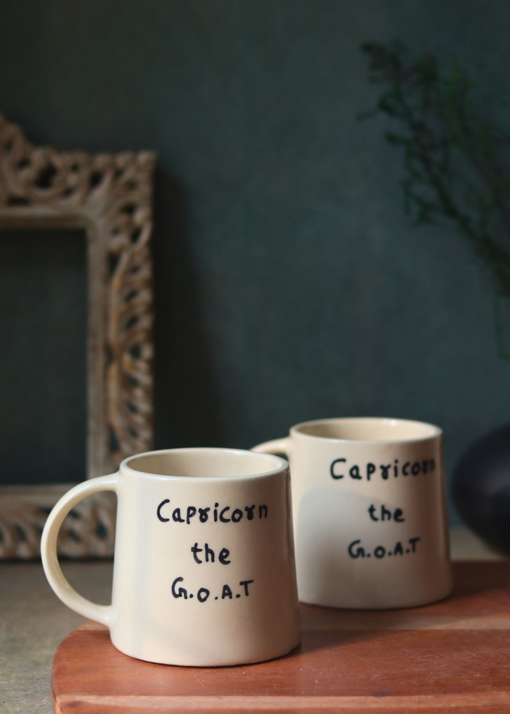 Black & white ceramic quoted coffee mugs  