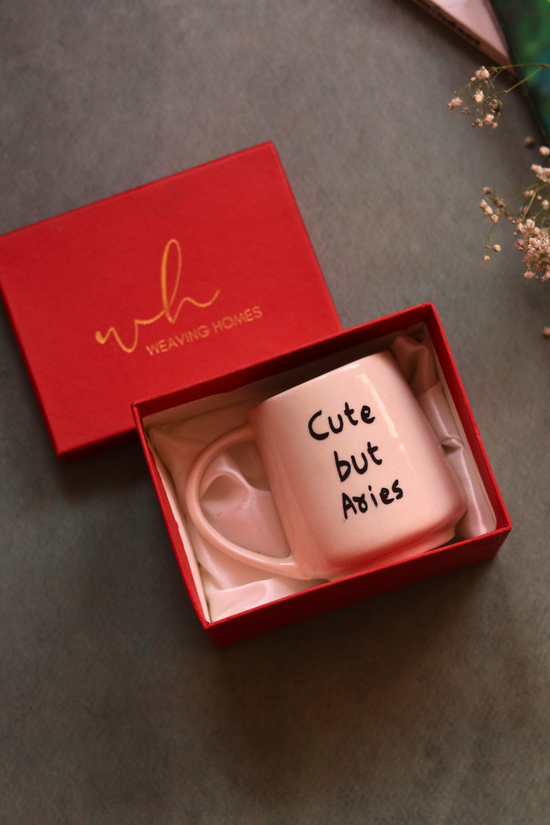 handmade cute but aries mug