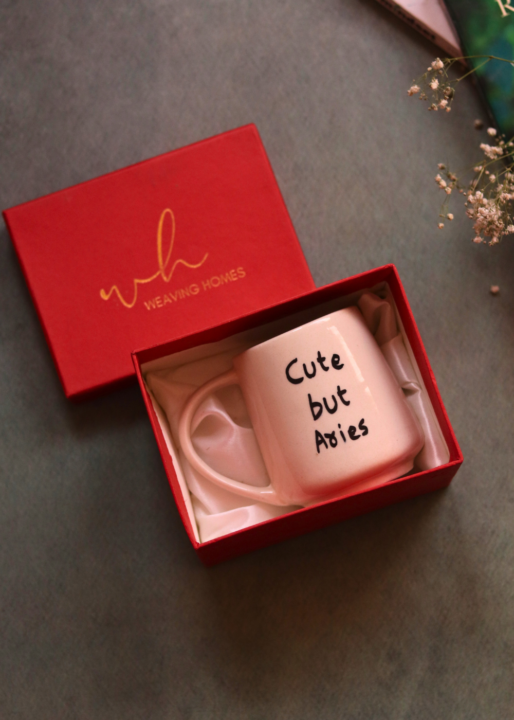 handmade cute but aries mug