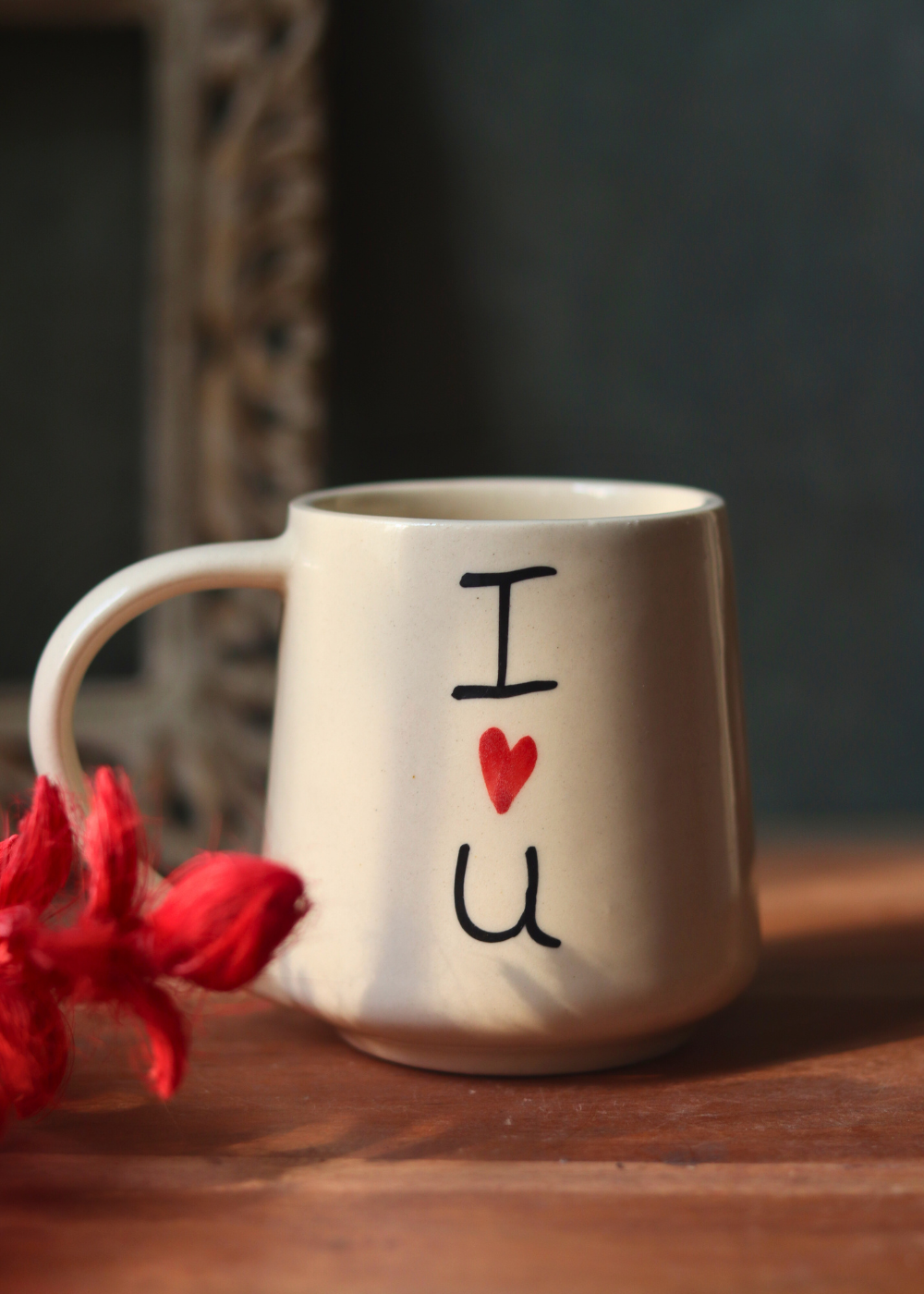 Handmade ceramic i heart you coffee mug