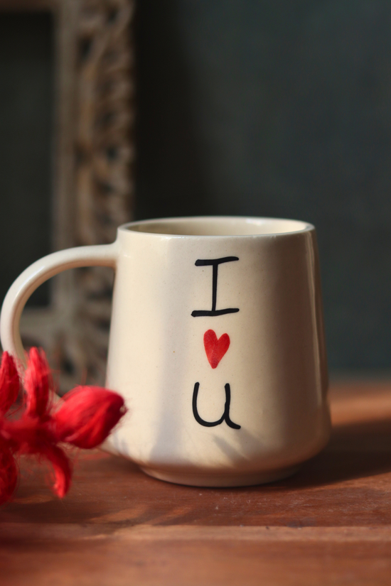 Handmade ceramic i heart you coffee mug