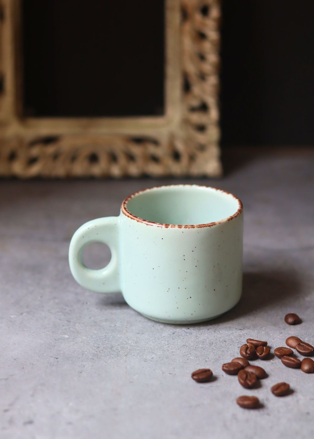 handmade Mint Green Tea Cups - Set of 6