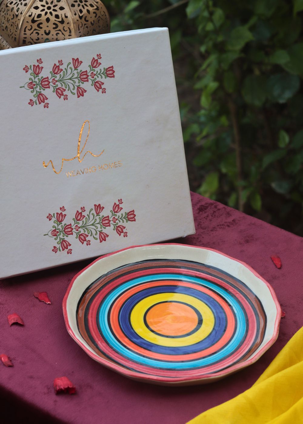 Rainbow Swirl Plate in a Gift Box made by ceramic