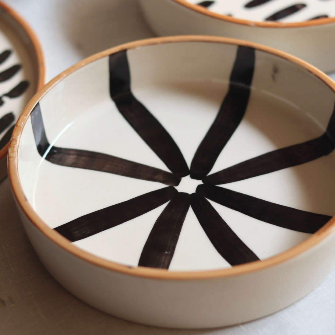 Handmade ceramic wheel salad bowl