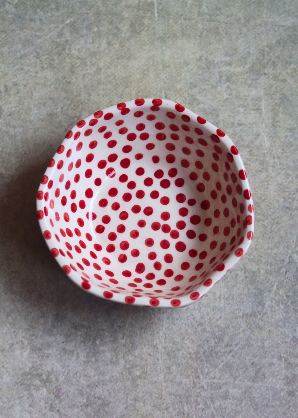 Mini red polka bowl