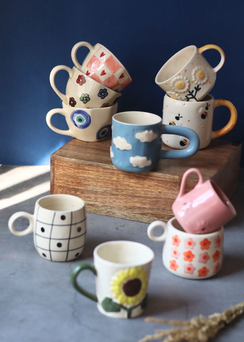Set of 10 Bloom & Brew Mugs (for the price of 7) - Combo Pack made by ceramic