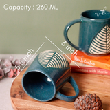 Teal Leaf Coffee Mug Height & Breadth 