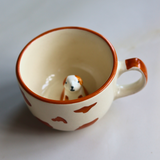 Handmade ceramic dog mug