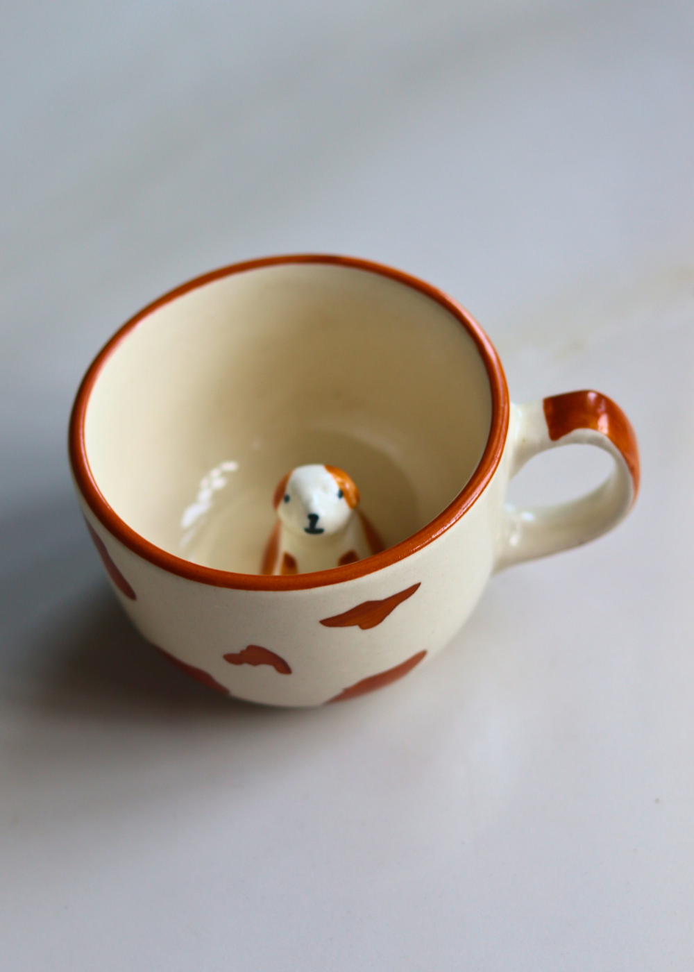 Handmade ceramic dog mug