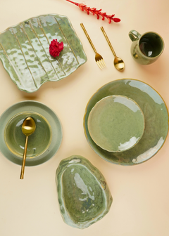 handmade pistachio // table for one dinner set combo