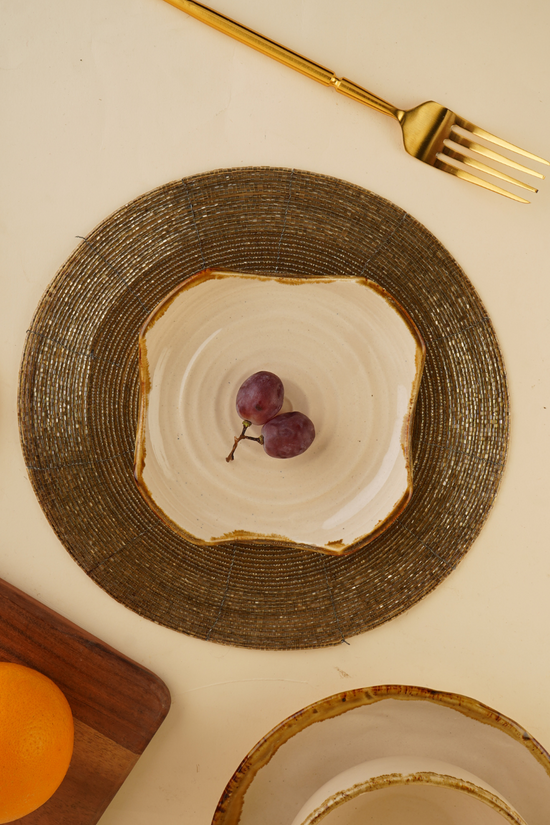 Dessert plate ivory stoneware