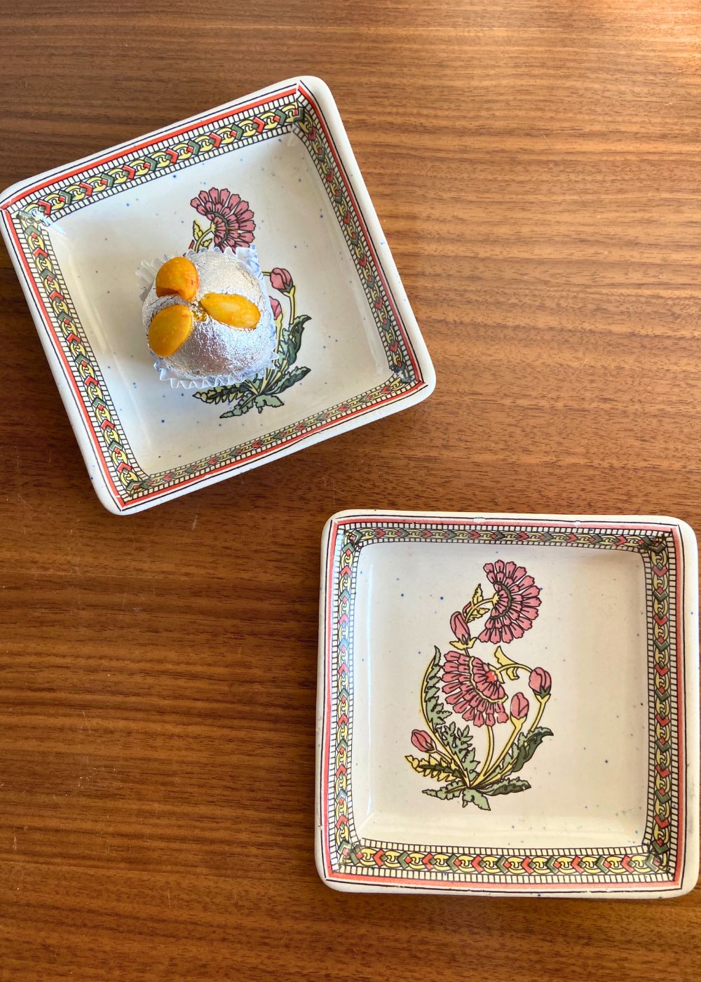 Handmade Red Motif platter 
