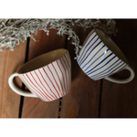 Handmade ceramic two lined coffee mugs