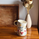 Sunflower & cherry Mugs handmade in india 