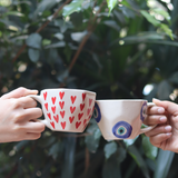 heart mug & evil eye mug made by ceramic 