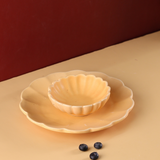 bowl & plate with beautiful genda phool design