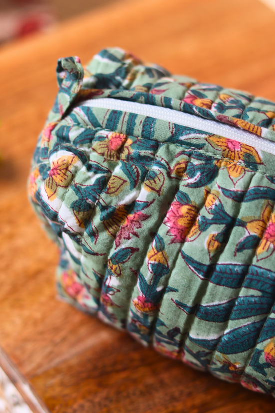 Top shot of toiletry bag 