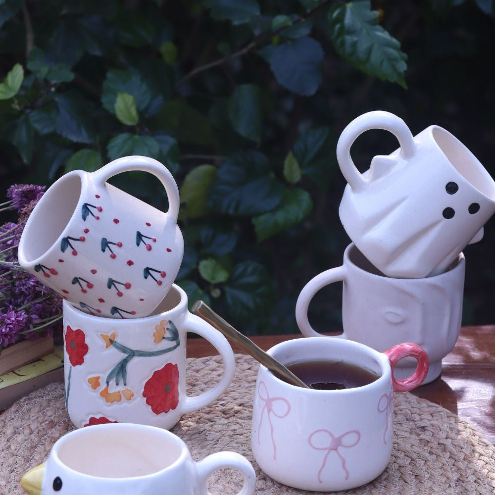 Set of 6 Bloom & Grow Mugs Combo ( for the price of 5) made by ceramic