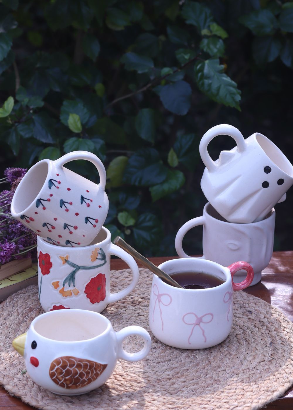 Set of 6 Bloom & Grow Mugs Combo ( for the price of 5) made by ceramic