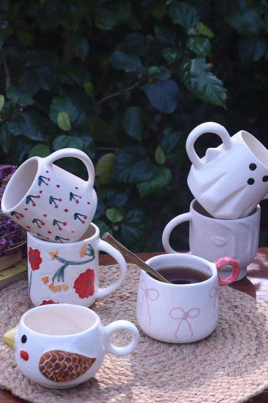Set of 6 Bloom & Grow Mugs Combo ( for the price of 5) made by ceramic