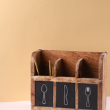 Stunning handmade wooden cutlery holder 