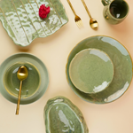 handmade pistachio stoneware table for four combo