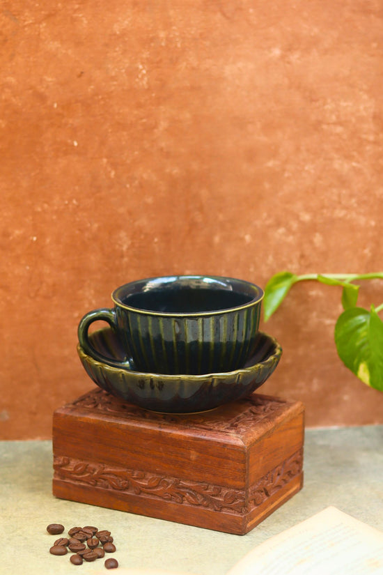 Set of 2 - Cozy Soup Cup & Blue Blossom Bowl combo made by ceramic