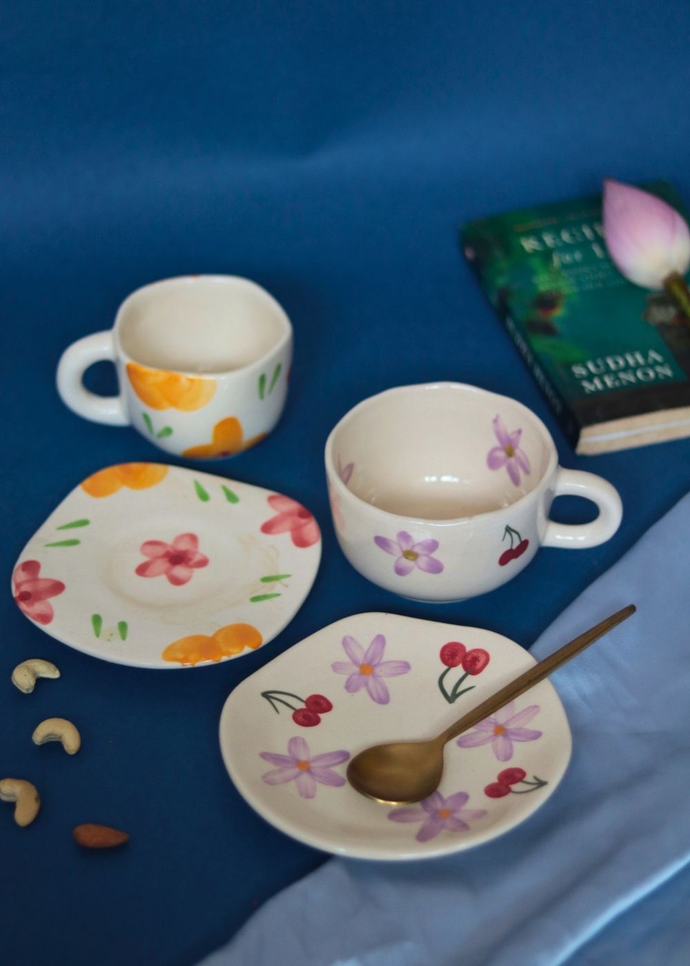 Floral Bloom & Cherry Fields Cup & Saucer made by ceramic