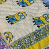 Handmade cotton yellow minion blanket 