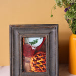 rustic white floral & rustic grey wooden frame handmade in india