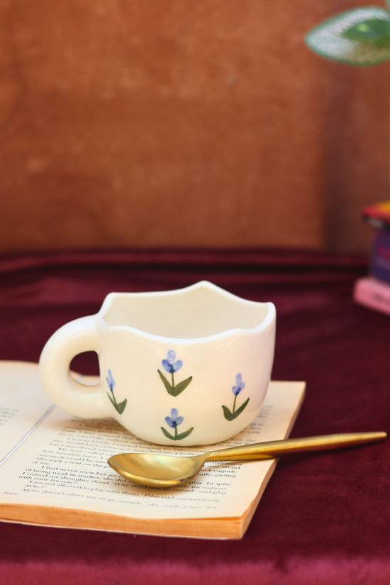 Blue Tulip Mug handmade in India