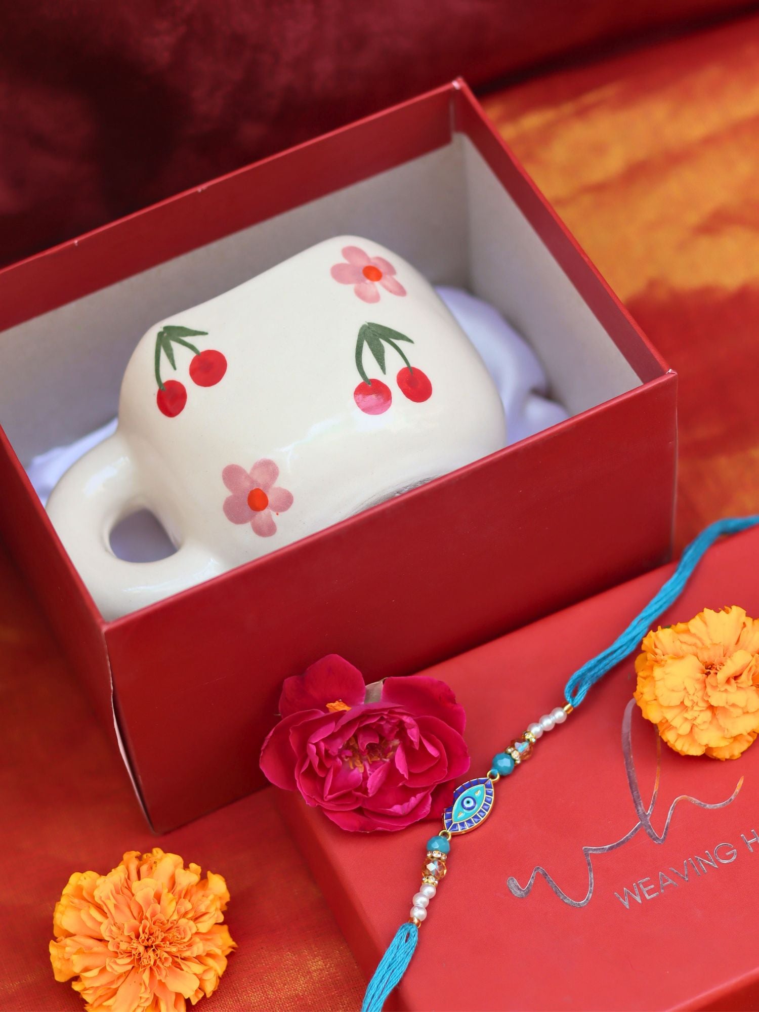 Cherry Fields Mug Rakhi Gift Box with premium quality material