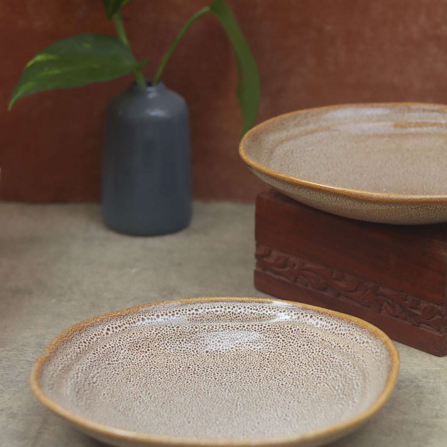 Beige Artisanal Pasta Plate made by ceramic