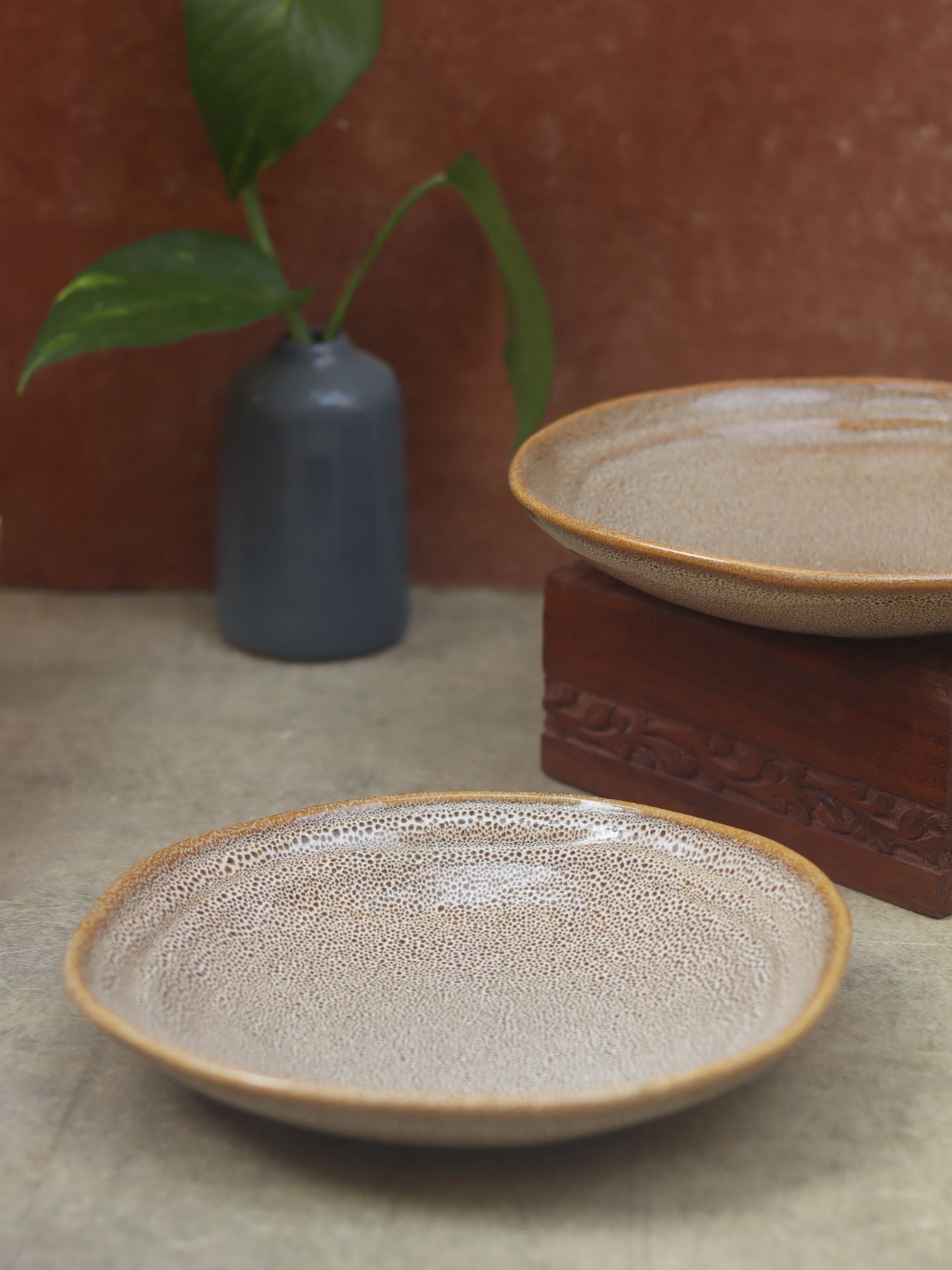 Beige Artisanal Pasta Plate made by ceramic