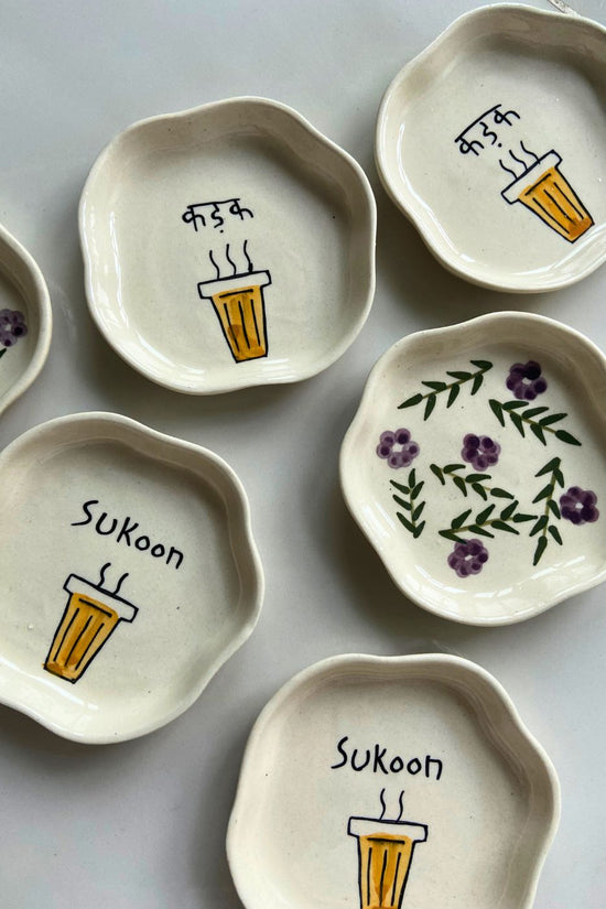 Set of 3 - Dessert plates (The chai lovers Edit) made by ceramic