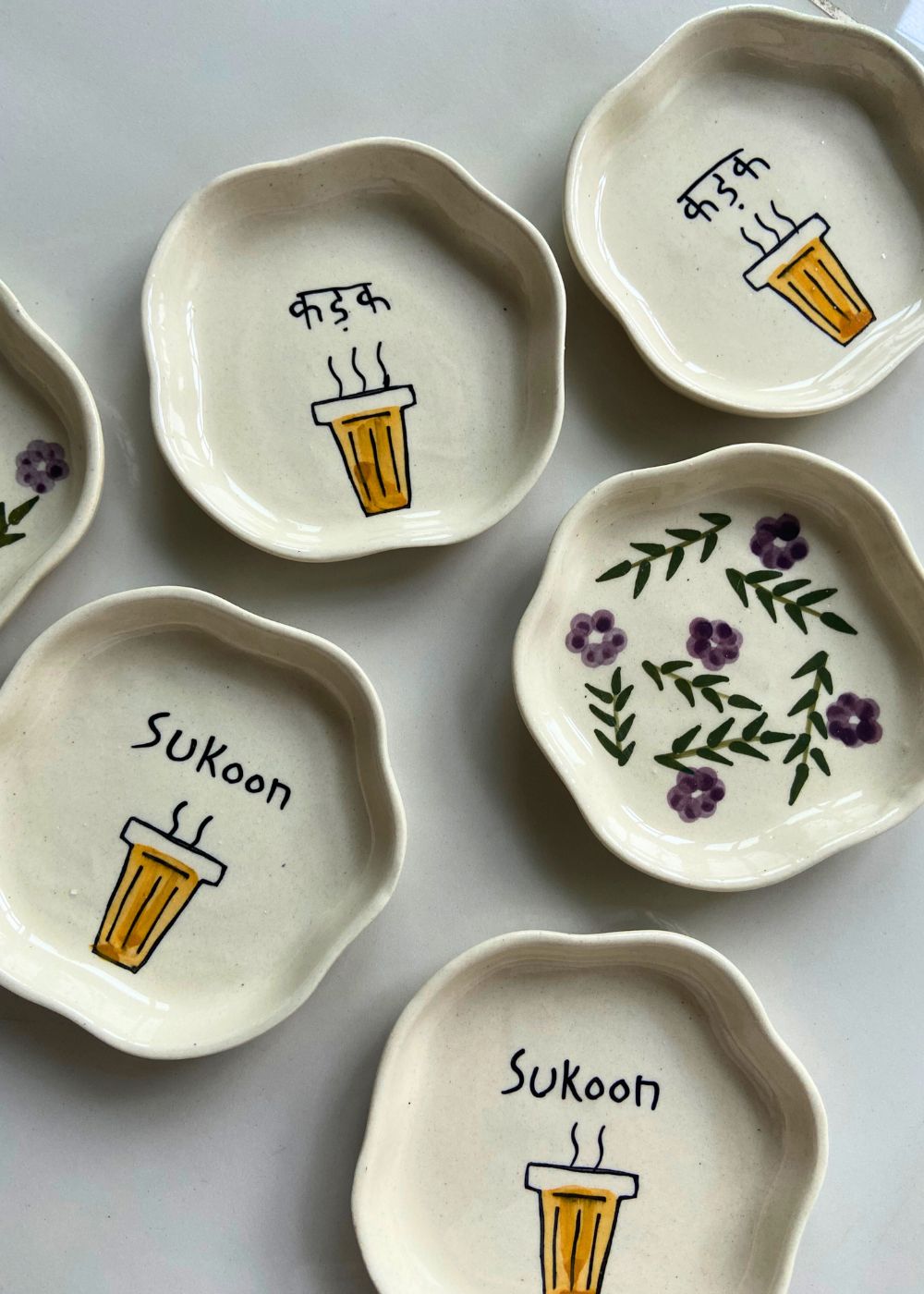 Set of 3 - Dessert plates (The chai lovers Edit) made by ceramic