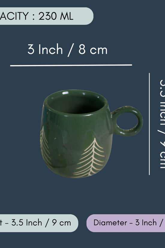 Green Christmasy Mugs - Set of Two