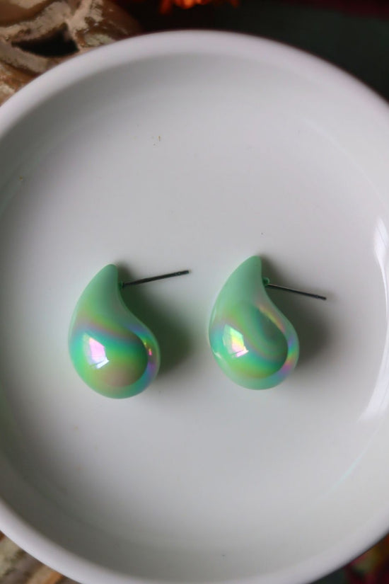 handmade Waterdrop Earrings - Green