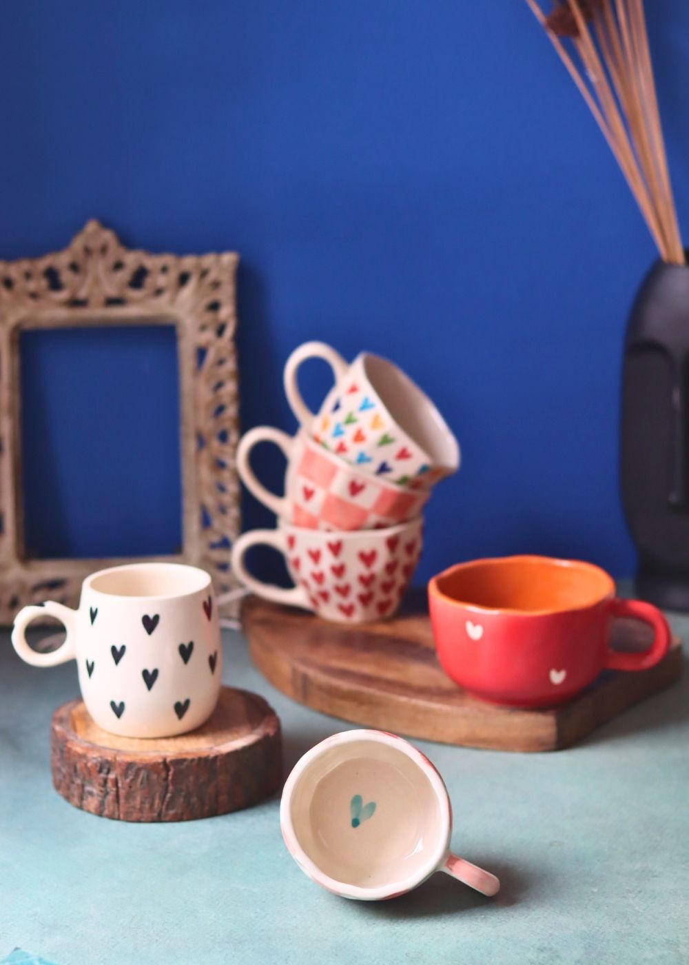 Set of 6 Heart Sip Mugs (for the price of 5) with premium quality material