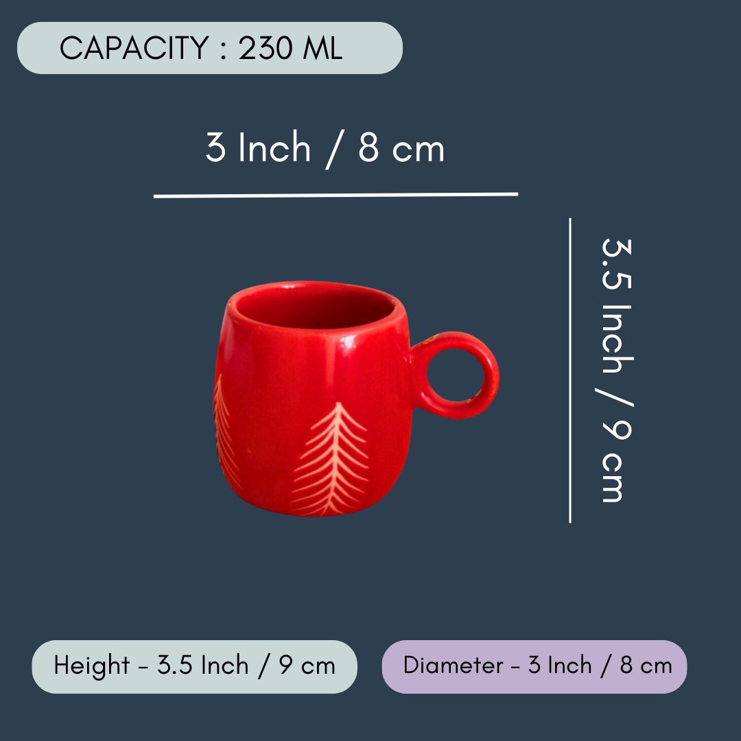 Christmas Tree Cuddle Mug - Red in a Gift Box
