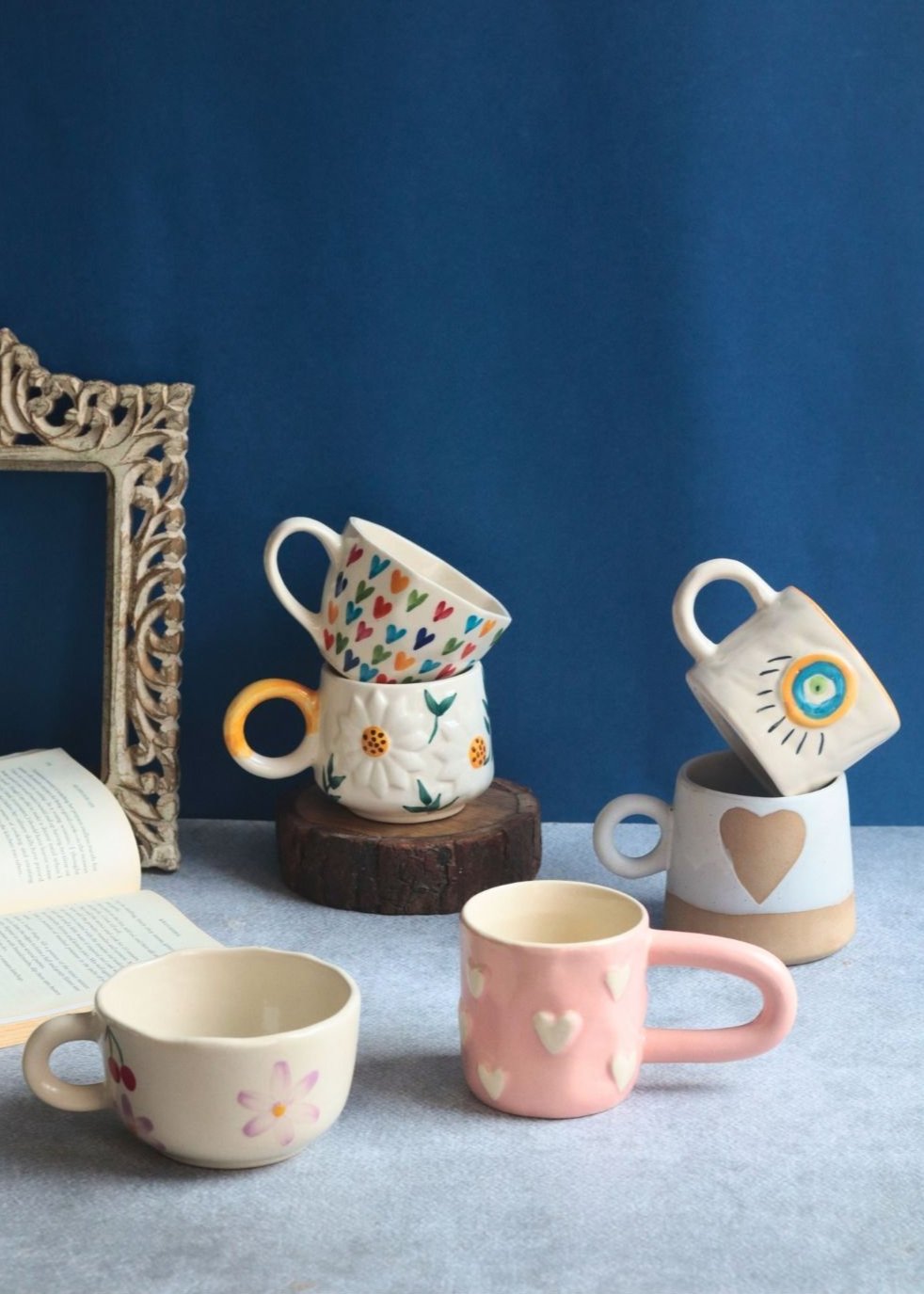 Set of 6 Berry & Bloom Love Mugs (for the price of 5) made by ceramic