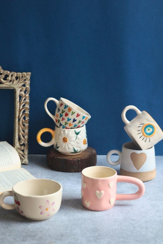 Set of 6 Berry & Bloom Love Mugs (for the price of 5) made by ceramic