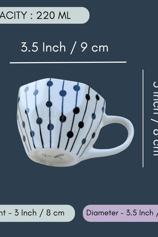 Black Dotted Lines Mug - Set of 6