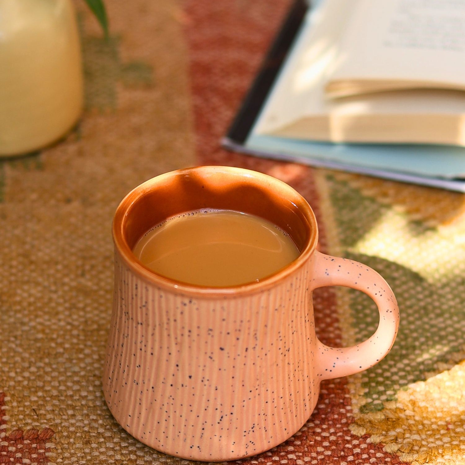 handmade Peach etching Chai cup