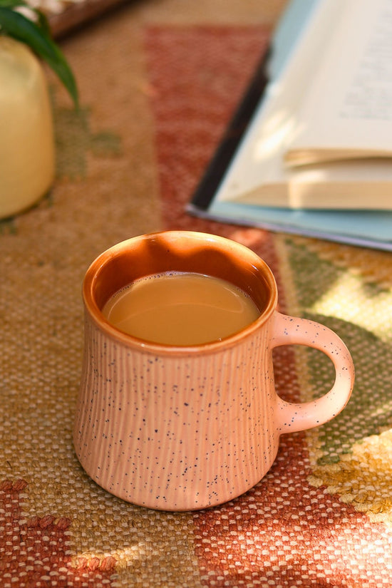 handmade Peach etching Chai cup